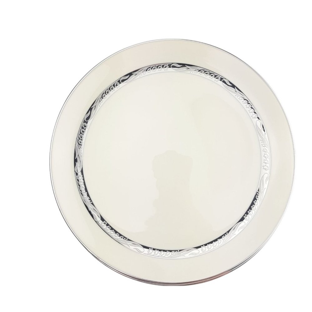 Flintridge China Bridal Wreath Platinum Trim Dinner Plates Set Of 2
